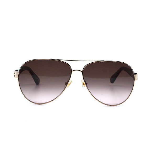 NEW KATE SPADE GENEVA/S 09Q GOLD BROWN AVIATOR WOMEN'S SUNGLASSES - Picture 2 of 14